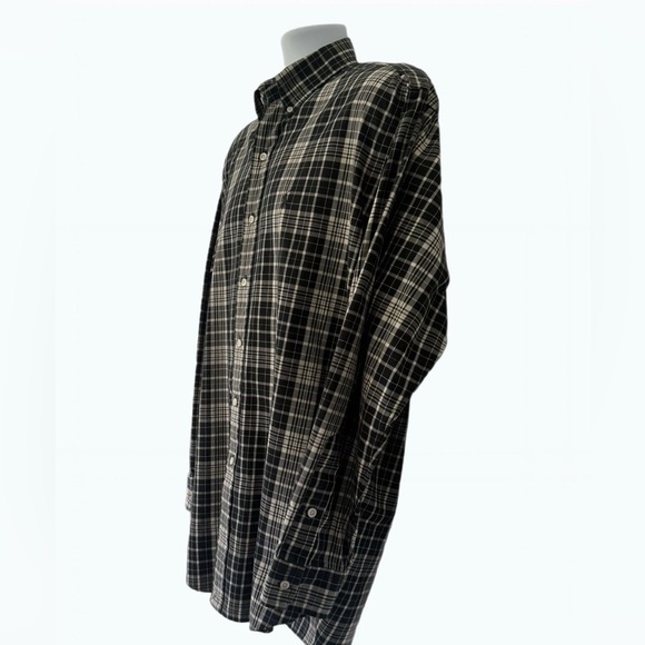 Ralph Lauren Vintage Plaid Long Sleeve Button Down Shirt. Black and Beige Size-M - Picture 7 of 16